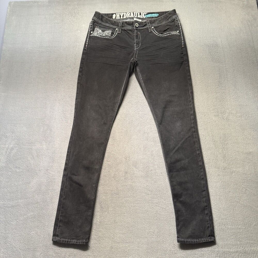 Hydraulic Bailey Super Skinny Womens 11/12 Gray Stretch Jeans Hipster Denim EUC